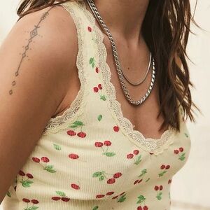 urban yellow lace cherry cami